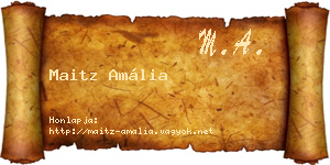 Maitz Amália névjegykártya